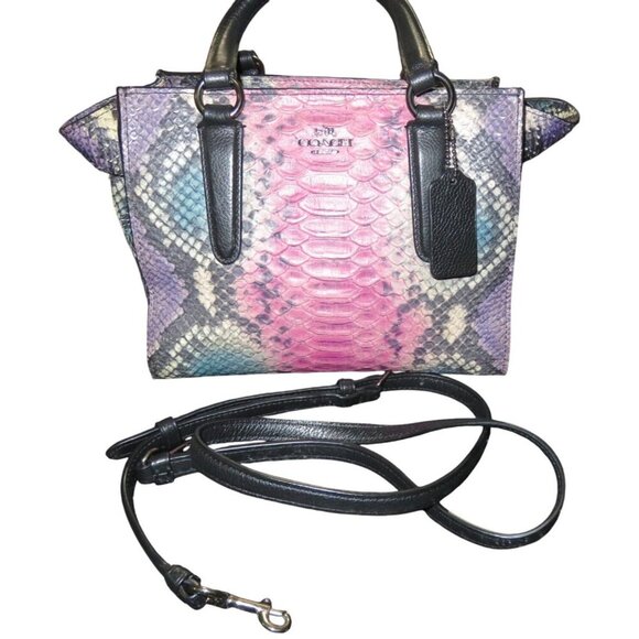 Coach Limited Edition Exotic Python Embossed Leather Mini Crosby Crossbody 33723